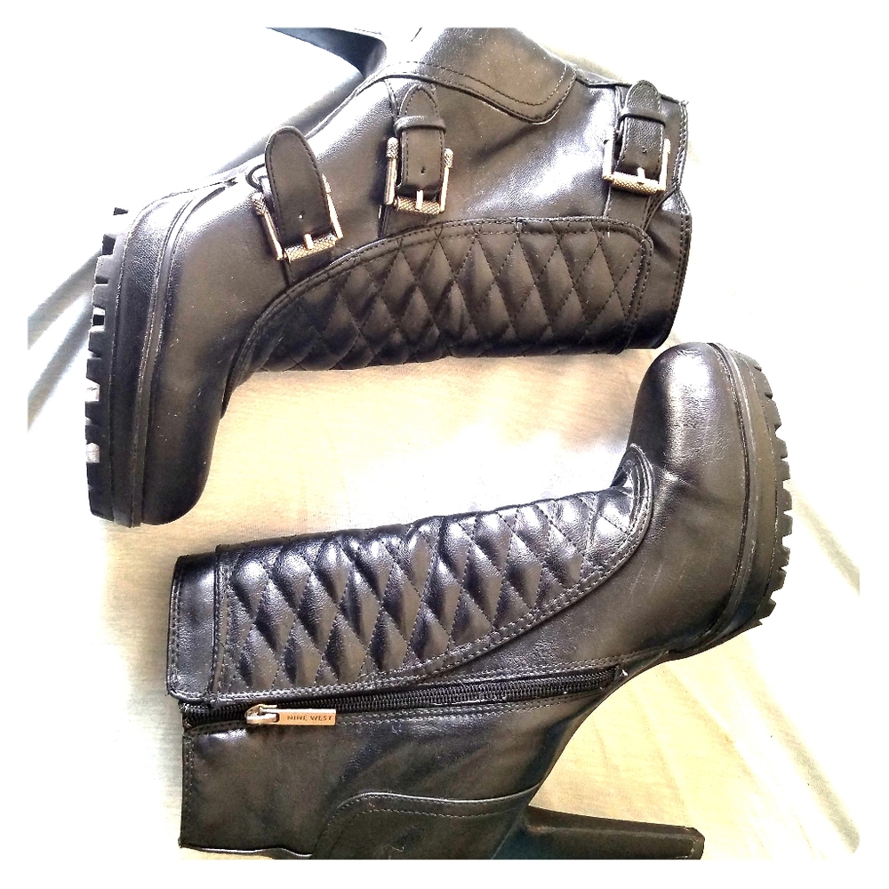 Nine West Women's Accalia Black Buckle Ankle Boots